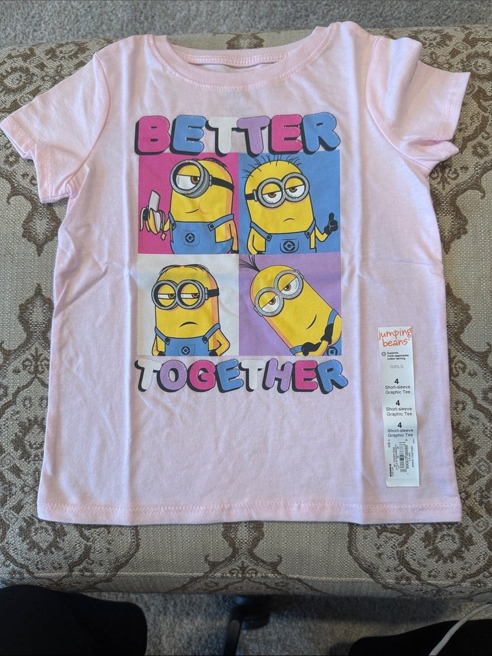 jumping beans Pink Minions Better Together Short Sleeve Tee